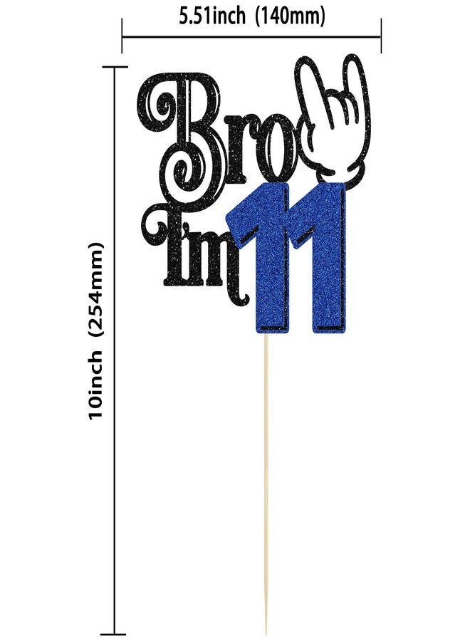 ايفلين إيفلين، قطعة واحدة، زينة كعكة عيد ميلاد "أخي، عمري 11 عامًا"، نجمة لامعة، زينة كعكة عيد ميلاد سعيد الحادي عشر، زينة كعكة عيد ميلاد "أخي، عمري 11 عامًا"، زينة عيد ميلادي الحادي عشر للأولاد، زينة حفلات عيد ميلاد "11 عامًا"، أزرق - Image 2